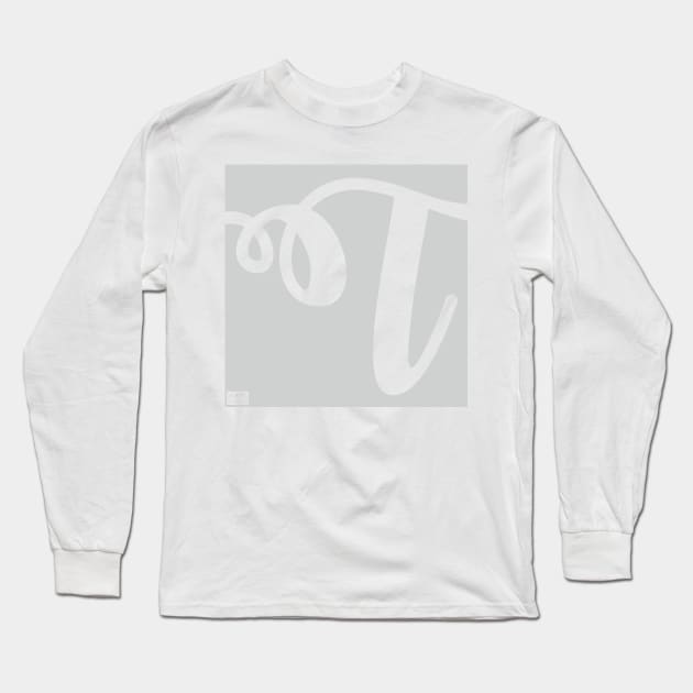 Letter T Elegant Cursive Calligraphy Initial Monogram Long Sleeve T-Shirt by porcodiseno